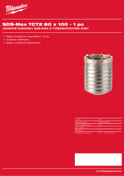 MILWAUKEE SDS-Max TCT Core Cutters - Two Piece Design 4932245995 A4 PDF