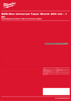MILWAUKEE Stopka pro pěchovací desky a pemrlice SDS-Max 4932343771 A4 PDF