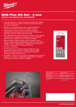 MILWAUKEE Sada 5 vrtáků SDS-Plus 4932352338 A4 PDF
