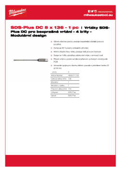 MILWAUKEE SDS-Plus small vacuum drill bits 4932471155 A4 PDF