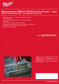 MILWAUKEE RED HEX - Shockwave HSS-TiN Drill Bits 48894721 A4 PDF