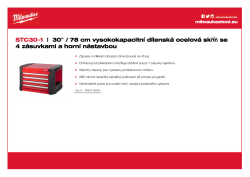 MILWAUKEE TOOLGUARD™ 30˝ / 78 cm dílenská ocelová skříň se 4 zásuvkami a horní nástavbou 4932478850 A4 PDF