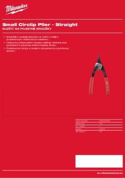 MILWAUKEE Malé kleště na pojistné kroužky - rovné 4932492487 A4 PDF