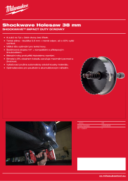 MILWAUKEE Shockwave Holesaws 49569835 A4 PDF