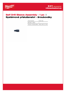 MILWAUKEE Sada samořezných objímek 49261082 A4 PDF
