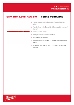 MILWAUKEE Tenká vodováha 120 cm nemagnetická 4932459094 A4 PDF