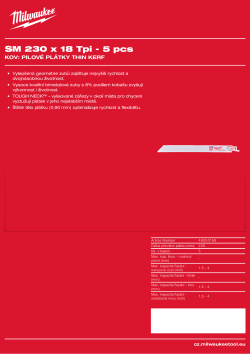 MILWAUKEE Metal: THIN KERF Blades 48005188 A4 PDF