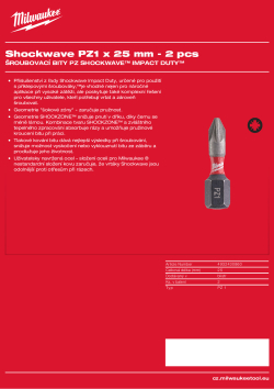 MILWAUKEE PZ1 x 25 mm - 2 ks 4932430860 A4 PDF