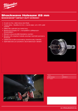 MILWAUKEE Shockwave Holesaws 49569815 A4 PDF