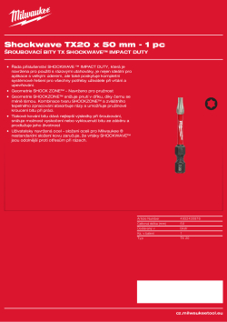 MILWAUKEE TX20 x 50 mm - 1ks 4932430876 A4 PDF