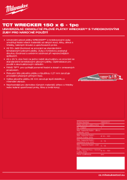 MILWAUKEE Pilový plátek WRECKER s karbidovými zuby 150 × 6 TPI - 1 kus 48005241 A4 PDF