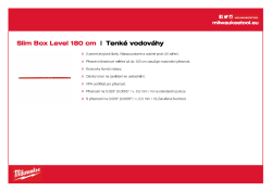 MILWAUKEE Tenká vodováha 180 cm nemagnetická 4932459095 A4 PDF