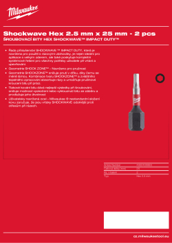 MILWAUKEE Hex 2.5 mm x 25 mm - 2 ks 4932430893 A4 PDF