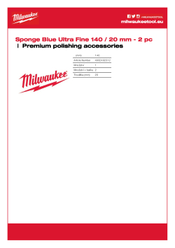 MILWAUKEE Pěnový kotouč modrý, ultra jemný 140 / 20 mm 4932492312 A4 PDF