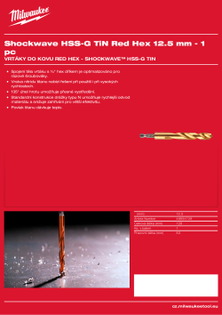 MILWAUKEE RED HEX - Shockwave HSS-TiN Drill Bits 48894728 A4 PDF