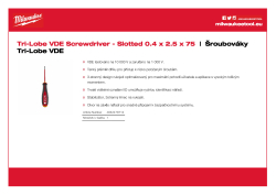 MILWAUKEE Šroubovák Tri-Lobe VDE štěrbinový 0.4 x 2.5 x 75 4932478712 A4 PDF