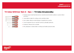 MILWAUKEE Tri-lobe šroubováky sada 2 (6 ks) 4932471807 A4 PDF