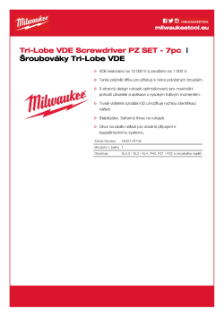 MILWAUKEE Sada šroubováků Tri-Lobe VDE PZ - 7 ks 4932478738 A4 PDF