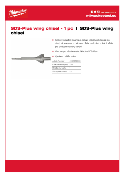 MILWAUKEE SDS-Plus křídlový sekáč  na drážky 4932479900 A4 PDF