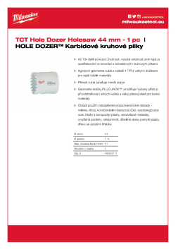 MILWAUKEE Hole Dozer Holesaws with Carbide Teeth 49560717 A4 PDF