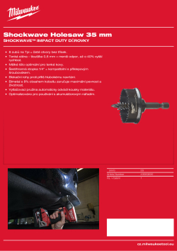 MILWAUKEE Shockwave Holesaws 49569830 A4 PDF