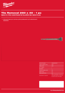 MILWAUKEE SDS-Plus sekáč na odstraňování obkladů 4932353424 A4 PDF