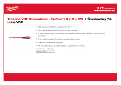 MILWAUKEE Šroubovák Tri-Lobe VDE štěrbinový 1.6 x 8 x 175 4932478718 A4 PDF