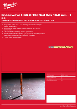 MILWAUKEE RED HEX - Shockwave HSS-TiN Drill Bits 4932471090 A4 PDF