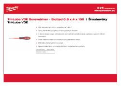MILWAUKEE Šroubovák Tri-Lobe VDE štěrbinový 0.8 x 4 x 100 4932478715 A4 PDF