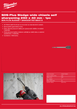 MILWAUKEE Sekáč SDS-Plus SLEDGE široký 250x40 mm 4932478264 A4 PDF
