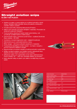 MILWAUKEE Nůžky na plech - přímé 48224530 A4 PDF