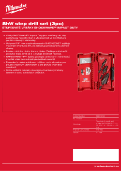 MILWAUKEE Sada stupňovitých vrtáků SHOCKWAVE™ Impact Duty 3 ks 48899266 A4 PDF