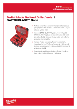 MILWAUKEE Sada samořezných vrtáků SWITCHBLADE™ 5 ks 49225100 A4 PDF