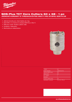 MILWAUKEE SDS-Plus TCT Core Cutters 4932344479 A4 PDF