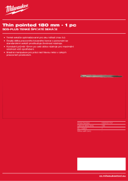 MILWAUKEE Špičák SDS-Plus 180 mm 4932451731 A4 PDF