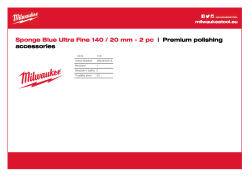 MILWAUKEE Pěnový kotouč modrý, ultra jemný 140 / 20 mm 4932492312 A4 PDF