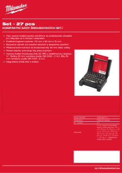 MILWAUKEE Sada šroubovacích bitů 27 ks 4932352747 A4 PDF