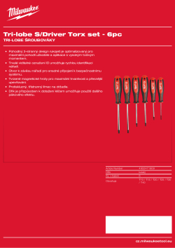 MILWAUKEE Tri-lobe šroubováky Torx sada 6 ks 4932471809 A4 PDF