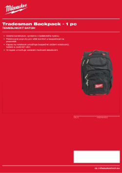 MILWAUKEE Pracovní batoh Tradesman 4932464252 A4 PDF