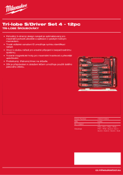 MILWAUKEE Tri-lobe šroubováky sada 4 (12 ks) 4932472003 A4 PDF