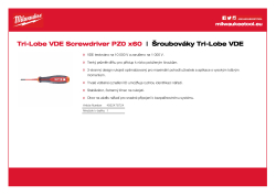 MILWAUKEE Šroubovák Tri-Lobe VDE PZ0 x60 4932478724 A4 PDF