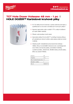 MILWAUKEE Hole Dozer Holesaws with Carbide Teeth 49560719 A4 PDF