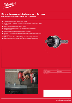 MILWAUKEE Shockwave Holesaws 49569805 A4 PDF