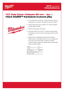 MILWAUKEE Hole Dozer Holesaws with Carbide Teeth 49560730 A4 PDF