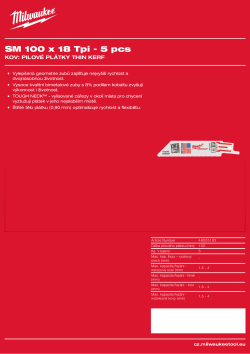 MILWAUKEE Metal: THIN KERF Blades 48005183 A4 PDF