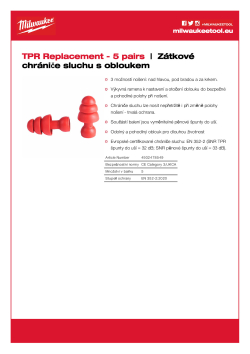 MILWAUKEE TPR náhradní zátky – 5 párů 4932478549 A4 PDF