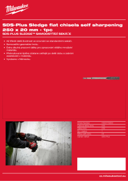 MILWAUKEE Sekáč SDS-Plus SLEDGE plochý 250x20 mm 4932478263 A4 PDF