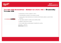 MILWAUKEE Šroubovák Tri-Lobe VDE štěrbinový 1.2 x 6.5 x 150 4932478717 A4 PDF