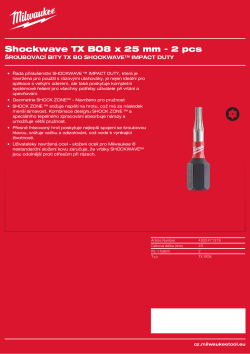 MILWAUKEE TX BO8 x 25 mm - 2 ks 4932471578 A4 PDF