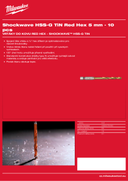 MILWAUKEE RED HEX - Shockwave HSS-TiN Drill Bits 4932478180 A4 PDF